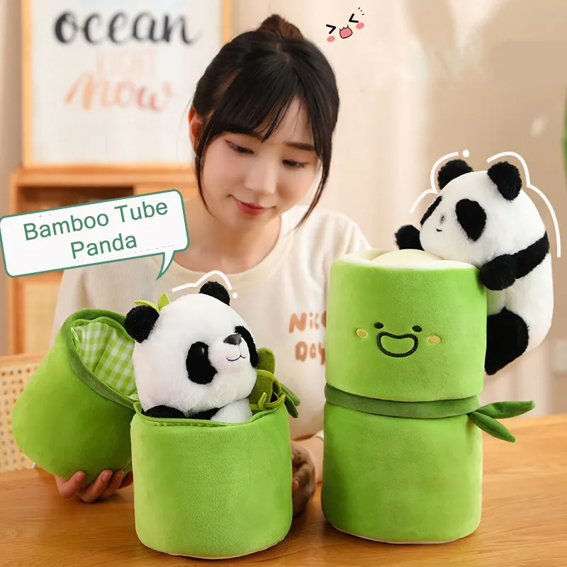 2 in 1 Cute Bamboo Tube Panda
